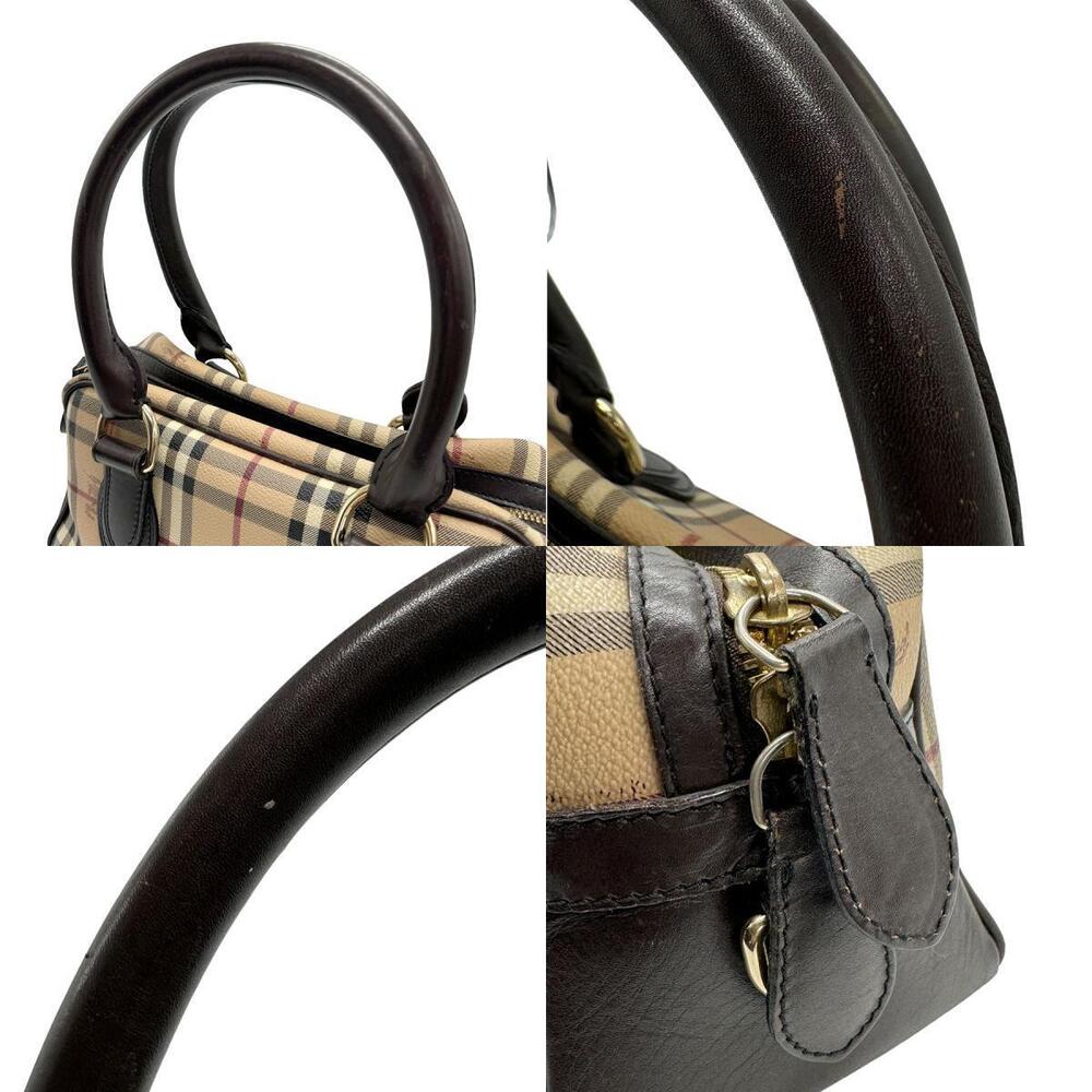 Burberry handbag coated canvas leather brown beige - Picture 4 of 4